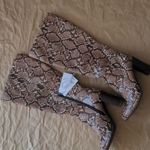 NWT a new day snake skin heeled boots